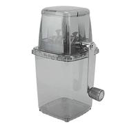 Trituradora de hielo portátil, máquina de afeitar hielo manual con manivela (Negro transparente) | Máquina conos nieve acero inoxidable 9,4 pulgadas, contenedor transparente 1,25 L para cócteles granizados, Camping en casa