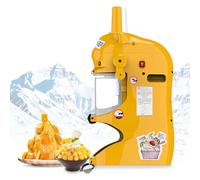Trituradora De Hielo Smoothies De Mesa, MáQuina De Hielo AutomáTica De Copos De Nieve De 198 Lbs/H, MáQuina EléCtrica De Conos De Nieve De 1420 Rpm, Protector Contra Salpicaduras ExtraíBle,Yellow