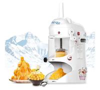 Trituradora De Hielo Smoothies De Mesa, MáQuina De Hielo AutomáTica De Copos De Nieve De 198 Lbs/H, MáQuina EléCtrica De Conos De Nieve De 1420 Rpm, Protector Contra Salpicaduras ExtraíBle,White
