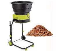 Trituradora de hojas de jardín sin aspas, 2500 W, trituradora de compost, con ruedas y bolsa de almacenamiento, trituradora eléctrica de 8000 rpm, para limpieza de jardín y compostaje, 30 cm