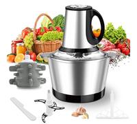 Trituradora de mini alimentos eléctrica de 600w, picadora de carne controlada a 3 velocidades, con tazón de acero inoxidable 2l, para cocina, comida para bebés, comida para mascotas