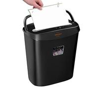 Trituradora de Papel de 10 Hojas Micro-Cut (P-4), Shredder de Corte de Partículas/Destructora de Papel de Tarjeta de Crédito, Triturador con diseño de Mango portátil y contenedor de 15 L