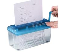 Trituradora de papel pequeña, cortador de documentos compacto con manivela, herramienta personal de trituración de papel, para el hogar, oficina, escuela, universidad, apartamento, protección de