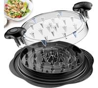 Trituradora de pollo grande con cepillo de limpieza y tenedor de carne, cámara de trituración visible, tira antideslizante resistente, mango ergonómico, sin BPA (negro)