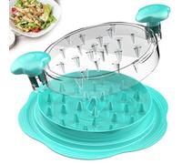 Trituradora de pollo grande con cepillo y tenedor; desmenuzadora visible con tira antideslizante y mango ergonómico, libre de BPA y apta para pollo, cerdo y carne de res (verde menta)