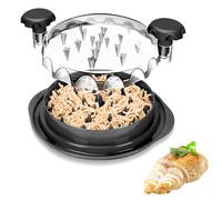 Trituradora de pollo, herramienta trituradora de pechuga de pollo con cubierta transparente Picadora de Pollode carne visible giratoria Desmenuzador Chicken Shredder para Verduras Carne de Cerdo Pollo