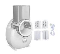 Trituradora de verduras eléctrica Cortador automático de verduras Cortador de verduras eléctrico Portátil Recargable Multifuncional Patata Rábano Ayudante de cocina con 3 (Blanca)