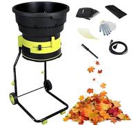 Trituradora eléctrica de hojas con cable, trituradora sin cuchillas de 2500 W con ruedas y bolsa de recolección, reducción 17:1 para hojas, césped y recortes, ideal para limpieza de jardín
