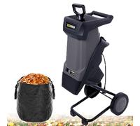 Trituradora eléctrica de hojas de 2400 W, capacidad de corte de 40 mm, caja de recogida de 50 litros para triturar setos y residuos de arbustos