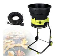 Trituradora eléctrica de hojas de 2500 W, 8000 RPM con embudo de 54 cm, incluye rastrillo de hojas y bolsa de almacenamiento para compostaje de jardín, fácil movilidad con ruedas