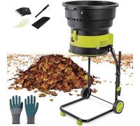 Trituradora eléctrica de hojas de 2500 W, trituradora de jardín de 8000 RPM con ruedas y bolsa de almacenamiento para una fácil limpieza del patio, trituradora de hojas resistente para una gestión