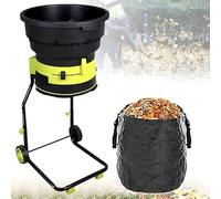 Trituradora eléctrica de hojas de jardín con ruedas y bolsa de almacenamiento, trituradora de compost de alta velocidad para una gestión eficiente de residuos de patio