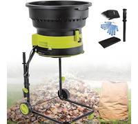 Trituradora eléctrica de hojas, trituradora de hojas de jardín de 2500 W con ruedas, cable de alimentación de 30 m, trituradora de 8000 rpm para una limpieza eficiente del patio y mantillo