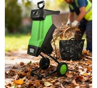 Trituradora eléctrica de jardín, 2400 W, 4500 rpm, trituradora de hojas for ramas de 39 mm, astilladora de ramas for residuos de jardín y hojas.