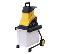 Trituradora eléctrica de jardín, 2500 W, con guantes y gafas, grosor máximo de la rama 45 mm, trituradora silenciosa para ramas de madera, hojas secas