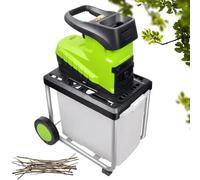 Trituradora eléctrica de jardín de 2800 W, resistente, 60 L, capacidad de 5000 rpm, potencia de corte para limpieza de patio y compostaje
