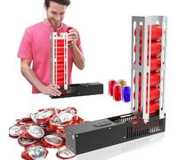 Trituradora eléctrica de latas, aplastador automático de latas de aluminio, almacenamiento de 8 latas, botones de avance y retroceso, resistente para reciclaje en el hogar y bar, se adapta a latas de