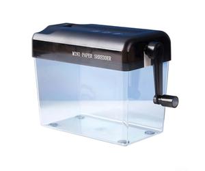 Trituradora manual de papel de escritorio con manivela para protección de privacidad sobre la marcha Corte de documentos confidenciales (negro)