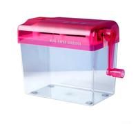 Trituradora manual de papel de escritorio, manivela compacta, corte de tira, portátil, protección de privacidad para facturas y recibos para tamaño A6, base antideslizante, papelera transparente