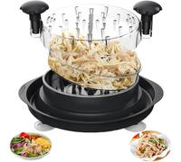 Trituradora Pechuga Pollo 20.5cm con Tapa Transparente & Base Antideslizante, Desmenuzador Carne Grande para Lavavajillas, Picadora Alimentos Manual Trituración Facilitar Mango Ergonómico para Cerdo