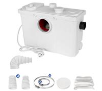 Trituradora Sanitaria 700W Bomba de Elevación Aguas Residuales 190L/min Vertical de 7 m con 4 Entradas de Agua para Adecuado para Bombas de Inodoros Domésticos, Duchas, Bañeras, Fregaderos