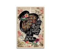 TRITXIY Póster Vertical de Biblioteca - Arte Vintage de Pared, Amante de los Libros, Diccionario - Decoración de Pared, 20 x 30 cm