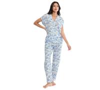 Triumph Boyfriend Fit PW X Conjunto de Pajama, Combinación de luz Azul, 48 Mujeres