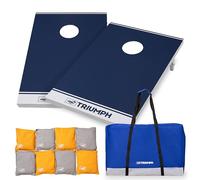 Triumph - Juego de Cornhole de Aluminio para Todo Tipo de Clima, 2 x 3 Pulgadas, Incluye 2 Tablas, 8 Bolsas de Cornhole y Estuche de Viaje, Color Azul