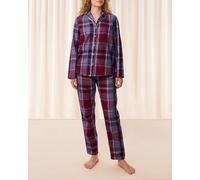 Triumph Pijama de manga larga de algodón orgánico estilo "boyfriend". Granate 38