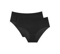 Triumph Sense of Cotton Midi 2p Cierre, Negro, 48 (Pack de 2) Mujeres