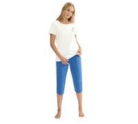 Triumph Sets PK Capri X 03 Set Pajama Mujer, Blanco/Azul, 34