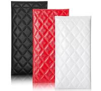 TRIUMPH VISION Bolsa de piel para gafas de sol, paquete de 3 fundas suaves para gafas, Acolchado de poliuretano (negro, rojo, blanco), M