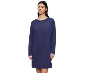 Triumph Women's Endless Comfort NDK 01 LSL Nightgown, Blue-Dark Combination, 36, Combinación Azul y Oscuro., 38