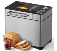 TRIUMPHKEY 19 Programas Panificadora Automática con Dispensador, 3 Tamaños & 3 Tostados Panificadora de Pan, Temporizador 15h, 1kg Maquina de Hacer Pan, Panificadora sin Gluten, Yogur y Mermelada