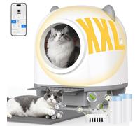 TRIUMPHKEY Arenero Autolimpiable para Gatos, 90L, Ideal para Varios Gatos | Arenero automático para gatos, espacio 90L, sensores de seguridad, datos por APP, control de olores, para varios gatos