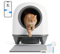 TRIUMPHKEY Arenero Autolimpiable para Gatos, 90L, Sensores Múltiples, App | Arenero automático para gatos, cajón de residuos de 8,5 L, 3 modos, control de olores, vaciado rápido, fácil mantenimiento