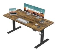 TRIUMPHKEY Escritorio Elevable Eléctrico 110x60cm, Mesa Escritorio Elevable con 3 Memorias, Pantalla LED y Ajustable en Altura Suave, Mesa Elevable Escritorio en Marrón