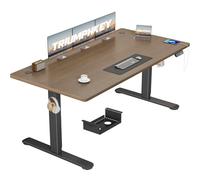 TRIUMPHKEY Escritorio Regulable en Altura Grande 160x80cm Toma USB Control de 3 memorias Escritorio Altura Ajustable Anticolisión Escritorios Regulable en Altura Mesa de Ordenador Nogal