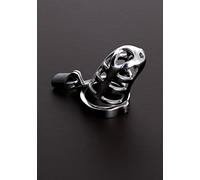 Triune - Jaula de castidad brutal de acero inoxidable, 4,5 cm de diámetro interior anillo