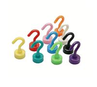 TriUnytion Ganchos Magnéticos Coloridos, 10 Piezas Gancho Imanes Neodimio 5 kg/11 libras para Cocinas, Dormitorios, Frigoríficos y Microondas (10 Colores)