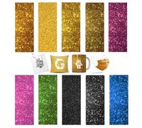 TriUnytion Hojas de Papel de Transferencia Infusible, 10 Piezas Papel de Sublimación PreteñIdas 11,5 x 30,5 cm Hojas de Tinta de Transferencia Infusible para Camisetas, Tazas y Posavasos (Purpurina)