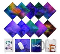 TriUnytion Hojas de Papel de Transferencia Infusible, 10 Piezas Papel de Sublimación PreteñIdas 30,5 x 30,5 cm Hojas de Tinta de Transferencia Infusible para Camisetas, Tazas y Posavasos (Universo)