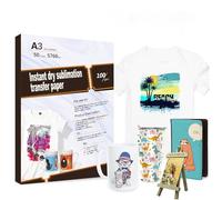 TriUnytion Papel de Sublimación A3, 297 x 420 mm 100 g/m² 50 Hojas de Papel de Transferencia para Camisetas Tazas Metal Cerámica Vidrio, Compatible con Epson, Roland, Mutoh, Mimaki Impresoras