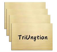 TriUnytion Placa de Plástico para Grabado Laser, 4 Piezas Plancha de Plástico ABS 30 x 20 cm 1,3 mm, Hojas de Grabado Bicolor para Cartel Personalizado (Negro sobre Oro Cepillado)