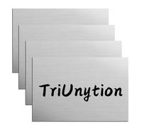 TriUnytion Placa de Plástico para Grabado Laser, 4 Piezas Plancha de Plástico ABS 30 x 20 cm 1,3 mm, Hojas de Grabado Bicolor para Cartel Personalizado (Negro sobre Plata Cepillada)