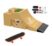TriUnytion Skate Dedos y Rampa, Mini Fingerboard Park Kit Tech Deck Finger Skate Juego de Tech Deck Finger Skate con Rampa y Otros Accesorios, para Niños y Niñas Regalo, Amarillo (c)