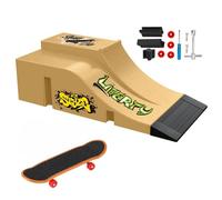 TriUnytion Skate Dedos y Rampa, Mini Fingerboard Park Kit Tech Deck Finger Skate Juego de Tech Deck Finger Skate con Rampa y Otros Accesorios, para Niños y Niñas Regalo, Amarillo (a)