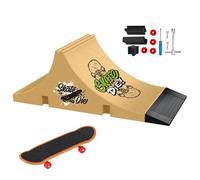 TriUnytion Skate Dedos y Rampa, Mini Fingerboard Park Kit Tech Deck Finger Skate Juego de Tech Deck Finger Skate con Rampa y Otros Accesorios, para Niños y Niñas Regalo, Amarillo (e)