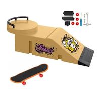 TriUnytion Skate Dedos y Rampa, Mini Fingerboard Park Kit Tech Deck Finger Skate Juego de Tech Deck Finger Skate con Rampa y Otros Accesorios, para Niños y Niñas Regalo, Amarillo (d)