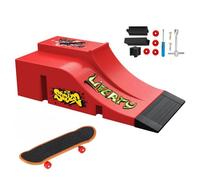 TriUnytion Skate Dedos y Rampa, Mini Fingerboard Park Kit Tech Deck Finger Skate Juego de Tech Deck Finger Skate con Rampa y Otros Accesorios, para Niños y Niñas Regalo (A)
